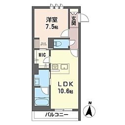 ヴァンヴェール 1LDKの間取図画像