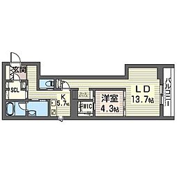 アレグリア 1LDKの間取図画像