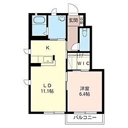 セピアコートA 1LDKの間取図画像