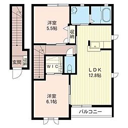 リヴィエール 2LDKの間取図画像
