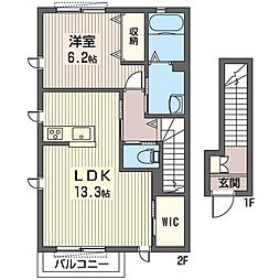 メゾンドコリーヌ 1LDKの間取図画像