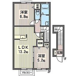 リザイア 2LDKの間取図画像