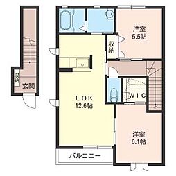 チェリーブロッサム 2LDKの間取図画像