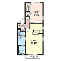 アステールC 1LDKの間取図画像