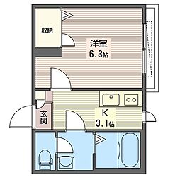 T-BOX 1Kの間取図画像