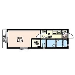ヴィーブル 1Kの間取図画像