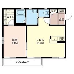 ミストラル 1LDKの間取図画像