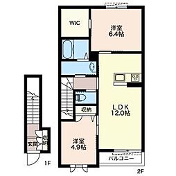 ノラエパル 2LDKの間取図画像