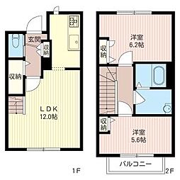 ウエストコート 2LDKの間取図画像