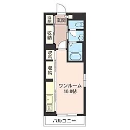ショコラ ワンルームの間取図画像
