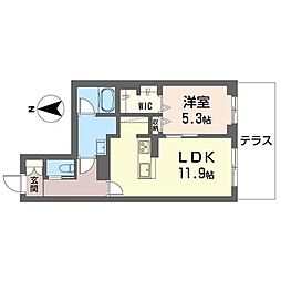 アクシズ 1LDKの間取図画像