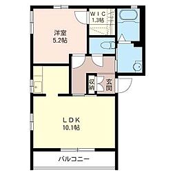 メゾンローサ 1LDKの間取図画像