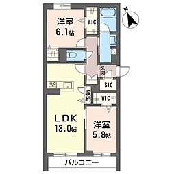 ルミオーブ 2LDKの間取図画像