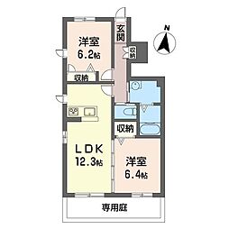 ラ・ナチュール 2LDKの間取図画像