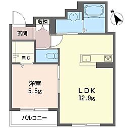 アペルト 1LDKの間取図画像