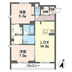 ラフレーズ 2LDKの間取図画像