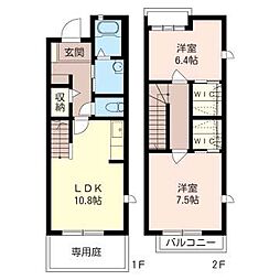 フォーシーズンテラス弐番館 2LDKの間取図画像