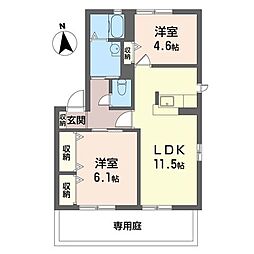 リバティ新白岡B 2LDKの間取図画像