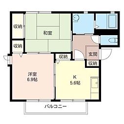 グリーンシティA 2Kの間取図画像