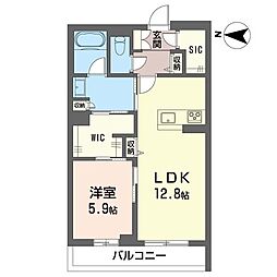 シリウス 1LDKの間取図画像