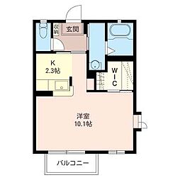 ルミエール旭町 1Kの間取図画像