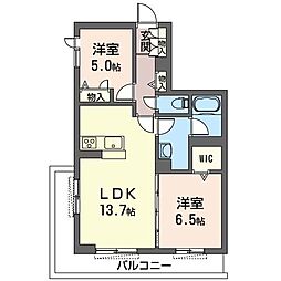 グレイスメゾン 2LDKの間取図画像