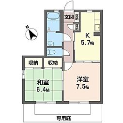 バリュージュ大枝 2Kの間取図画像