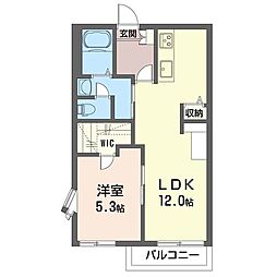 プランドール 1LDKの間取図画像