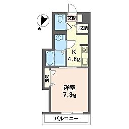プライムステージ2South 1Kの間取図画像