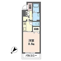 プライムステージ2North 1Kの間取図画像