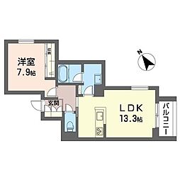 リリー シャルマン 1LDKの間取図画像