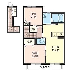 セレナヴィラ 2LDKの間取図画像