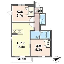 ブライトヒル2 2LDKの間取図画像