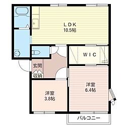 フォーレストA 2LDKの間取図画像