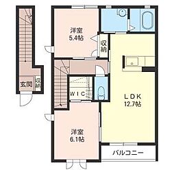 シャーフ・ベルクA 2LDKの間取図画像