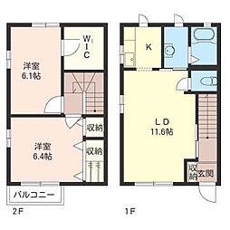シャーメゾンF 2LDKの間取図画像