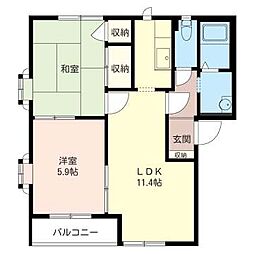 ファミール・ミカサ 2LDKの間取図画像