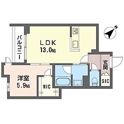 HINODE 1LDKの間取図画像