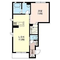 グリナージュ茅ヶ崎2 1LDKの間取図画像