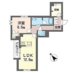 ブルーム ステージ 1LDKの間取図画像