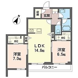 リアン ブルーム 2LDKの間取図画像