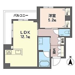 アンビエラ武蔵小杉 1LDKの間取図画像