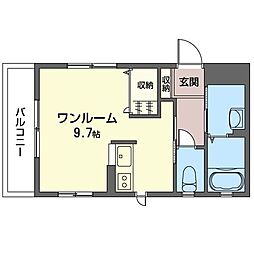 リッツ高田 ワンルームの間取図画像