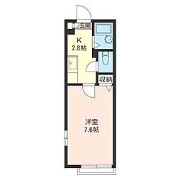 ディアス前野町 1Kの間取図画像