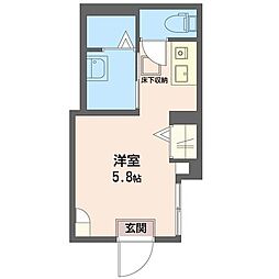 メイプルハウス ワンルームの間取図画像