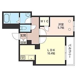 ルミナス・K 1LDKの間取図画像