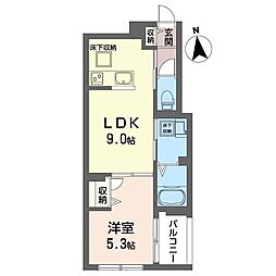 ロータス下北沢 1LDKの間取図画像