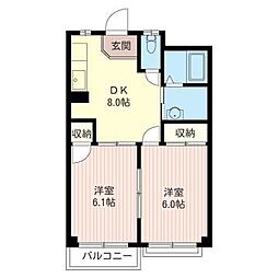 ハウゼ・イケダ 1LDKの間取図画像