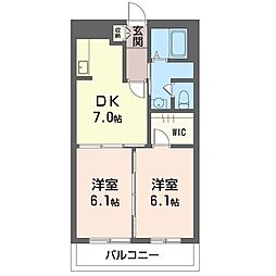 アークヘリテイジ 2DKの間取図画像