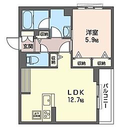 メゾンセレニテ 1LDKの間取図画像